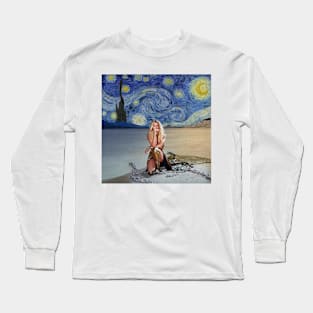 Swimming in the starry night Long Sleeve T-Shirt